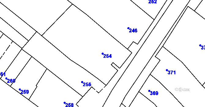 Parcela st. 254 v KÚ Šaratice, Katastrální mapa