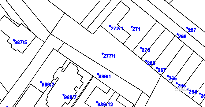 Parcela st. 277/1 v KÚ Šaratice, Katastrální mapa
