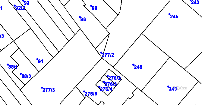 Parcela st. 277/2 v KÚ Šaratice, Katastrální mapa