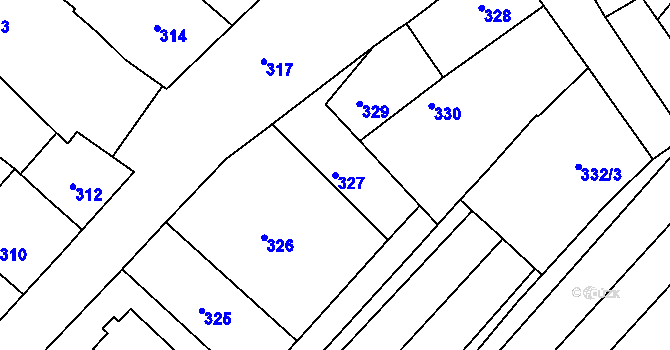Parcela st. 327 v KÚ Šaratice, Katastrální mapa