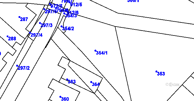Parcela st. 354 v KÚ Šaratice, Katastrální mapa