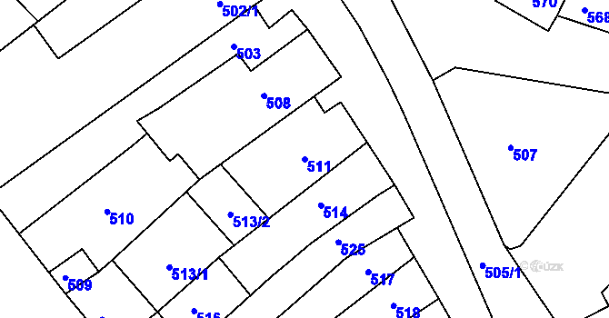 Parcela st. 511 v KÚ Šaratice, Katastrální mapa
