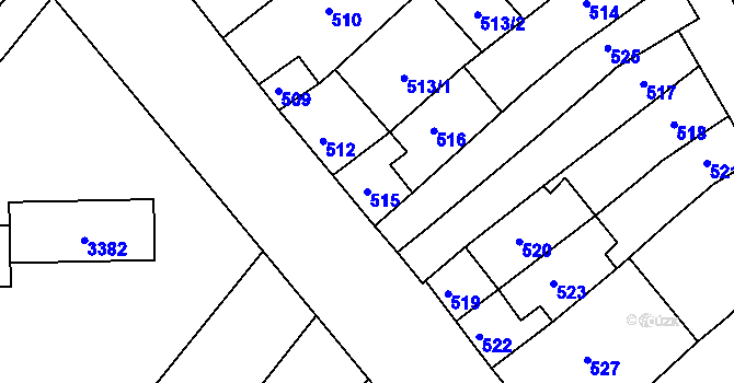 Parcela st. 515 v KÚ Šaratice, Katastrální mapa
