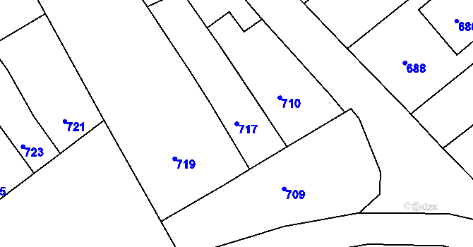 Parcela st. 717 v KÚ Šaratice, Katastrální mapa