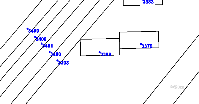 Parcela st. 3388 v KÚ Šaratice, Katastrální mapa