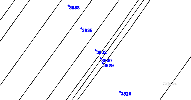 Parcela st. 3832 v KÚ Šaratice, Katastrální mapa