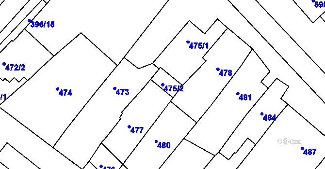 Parcela st. 475/2 v KÚ Šaratice, Katastrální mapa