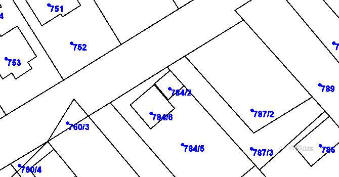 Parcela st. 784/2 v KÚ Šaratice, Katastrální mapa