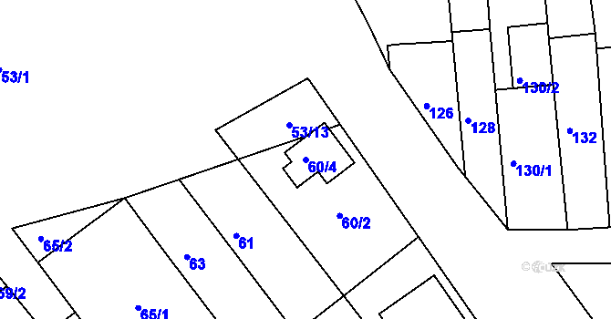Parcela st. 60/4 v KÚ Šaratice, Katastrální mapa