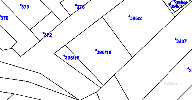 Parcela st. 396/18 v KÚ Šaratice, Katastrální mapa