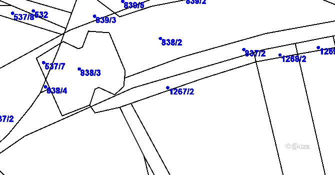 Parcela st. 1267/2 v KÚ Šaratice, Katastrální mapa