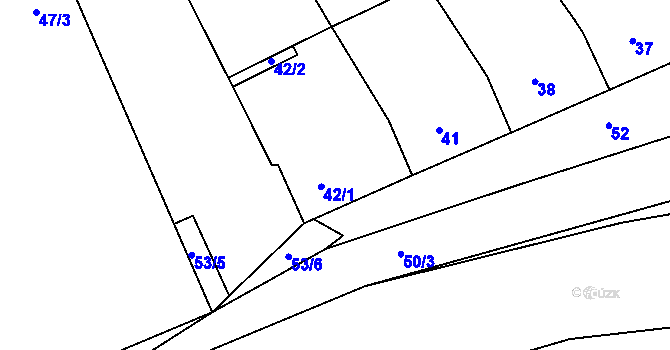 Parcela st. 42 v KÚ Šardice, Katastrální mapa
