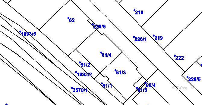 Parcela st. 61/4 v KÚ Šardice, Katastrální mapa