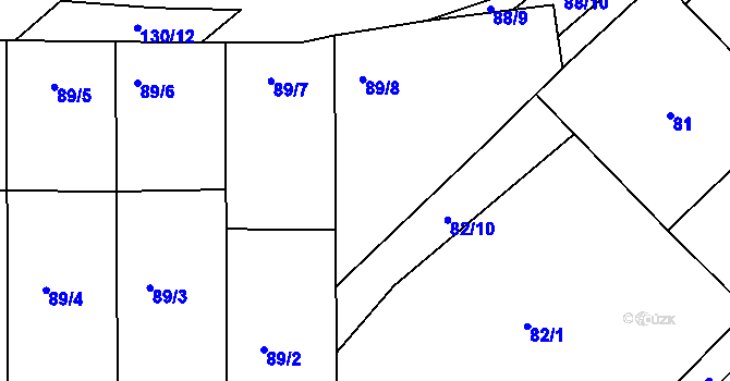 Parcela st. 89/1 v KÚ Šardice, Katastrální mapa