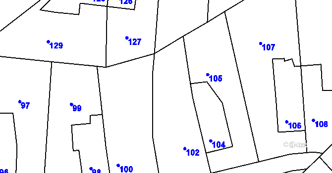 Parcela st. 103 v KÚ Šardice, Katastrální mapa