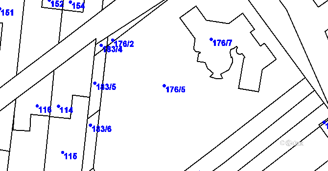 Parcela st. 176/5 v KÚ Šardice, Katastrální mapa