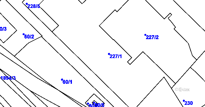 Parcela st. 227 v KÚ Šardice, Katastrální mapa