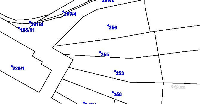 Parcela st. 255 v KÚ Šardice, Katastrální mapa