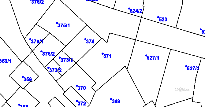 Parcela st. 371 v KÚ Šardice, Katastrální mapa