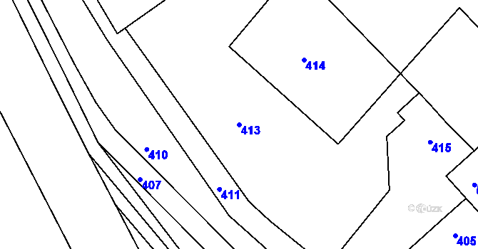 Parcela st. 413 v KÚ Šardice, Katastrální mapa