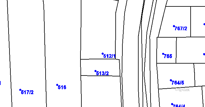 Parcela st. 512/1 v KÚ Šardice, Katastrální mapa