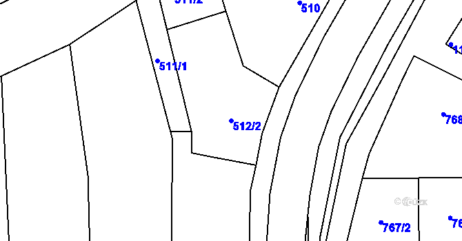Parcela st. 512/2 v KÚ Šardice, Katastrální mapa