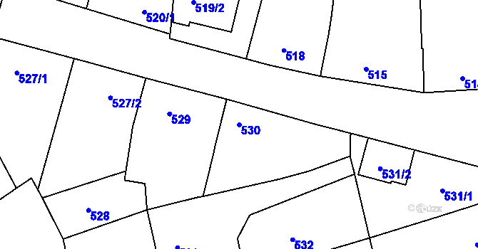 Parcela st. 530 v KÚ Šardice, Katastrální mapa