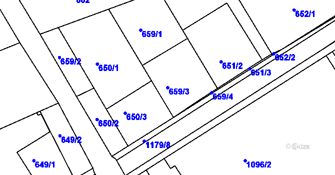 Parcela st. 659/3 v KÚ Šardice, Katastrální mapa