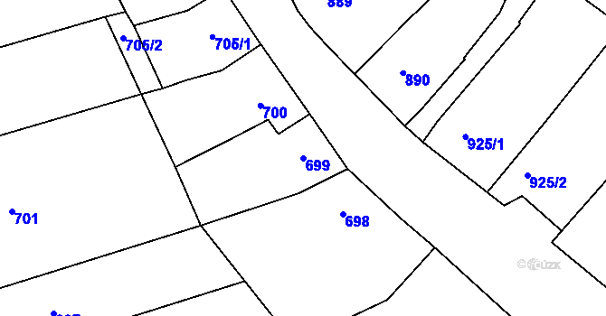 Parcela st. 699 v KÚ Šardice, Katastrální mapa