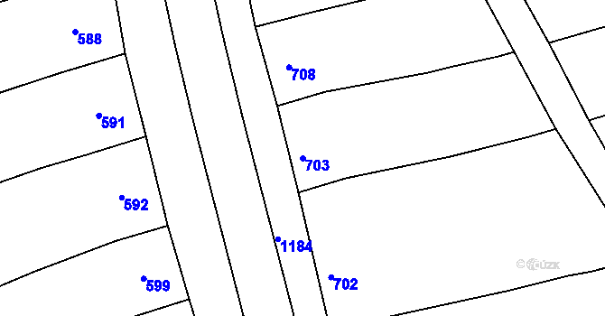 Parcela st. 703 v KÚ Šardice, Katastrální mapa