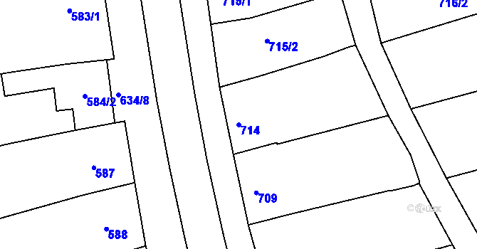 Parcela st. 714 v KÚ Šardice, Katastrální mapa