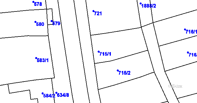 Parcela st. 715/1 v KÚ Šardice, Katastrální mapa