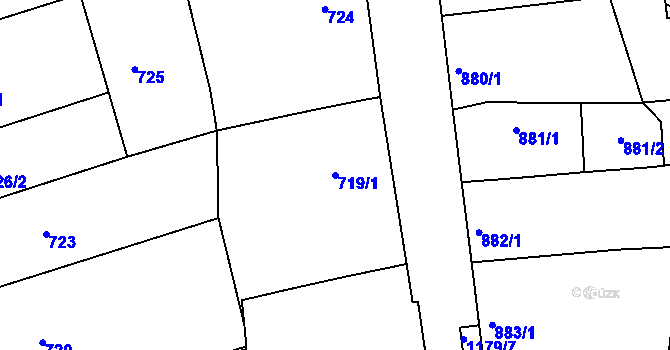 Parcela st. 719/1 v KÚ Šardice, Katastrální mapa
