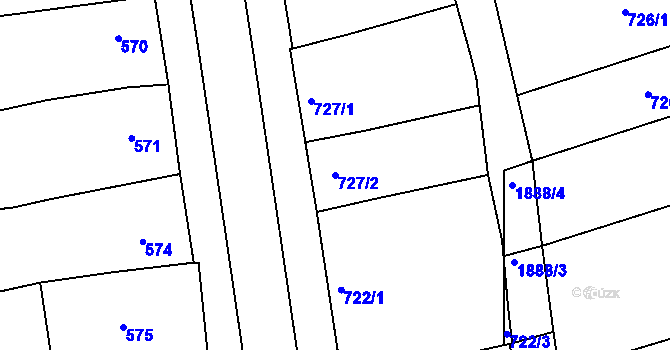Parcela st. 727/2 v KÚ Šardice, Katastrální mapa