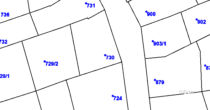 Parcela st. 730 v KÚ Šardice, Katastrální mapa