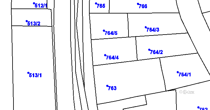 Parcela st. 764/4 v KÚ Šardice, Katastrální mapa