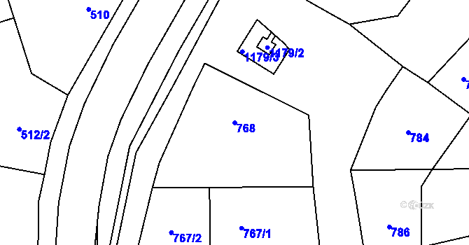 Parcela st. 768 v KÚ Šardice, Katastrální mapa