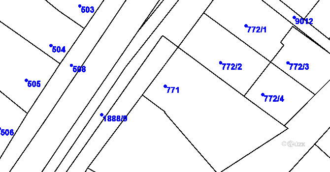 Parcela st. 771 v KÚ Šardice, Katastrální mapa
