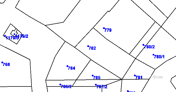 Parcela st. 782 v KÚ Šardice, Katastrální mapa