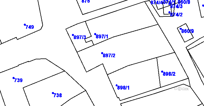 Parcela st. 897/2 v KÚ Šardice, Katastrální mapa