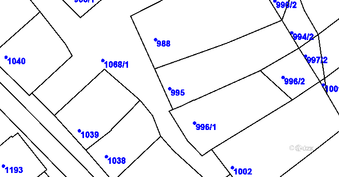 Parcela st. 995 v KÚ Šardice, Katastrální mapa