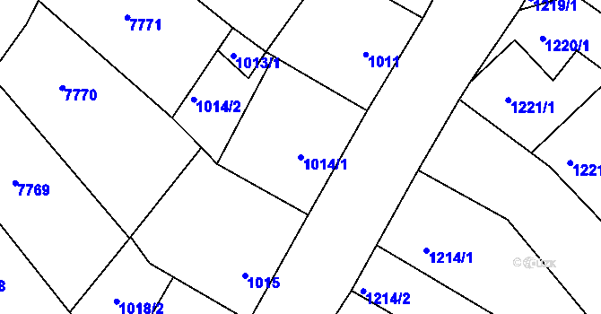 Parcela st. 1014/1 v KÚ Šardice, Katastrální mapa