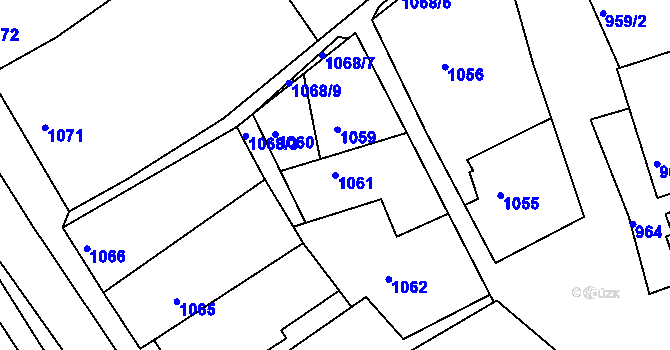 Parcela st. 1061 v KÚ Šardice, Katastrální mapa