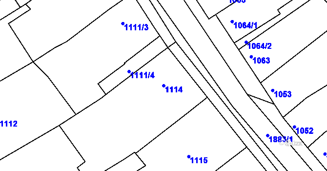 Parcela st. 1114 v KÚ Šardice, Katastrální mapa