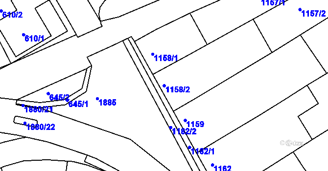 Parcela st. 1158/2 v KÚ Šardice, Katastrální mapa
