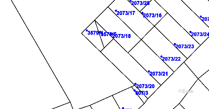 Parcela st. 2073/19 v KÚ Šardice, Katastrální mapa