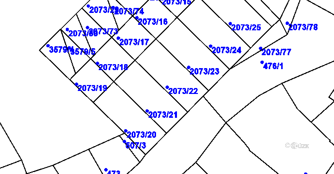 Parcela st. 2073/22 v KÚ Šardice, Katastrální mapa