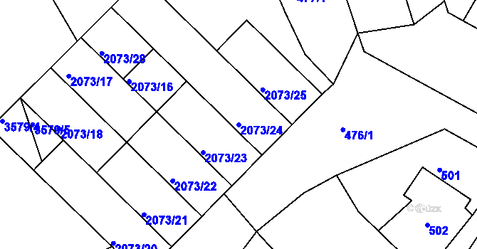 Parcela st. 2073/24 v KÚ Šardice, Katastrální mapa