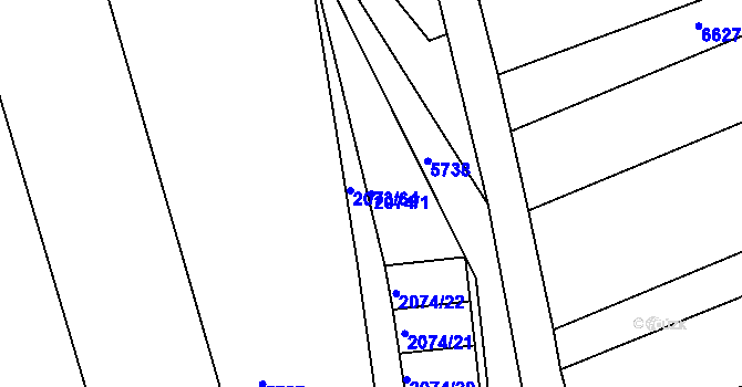 Parcela st. 2074/1 v KÚ Šardice, Katastrální mapa