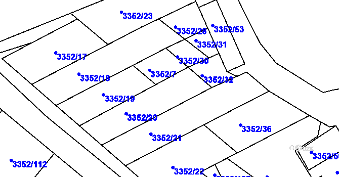 Parcela st. 3352/8 v KÚ Šardice, Katastrální mapa